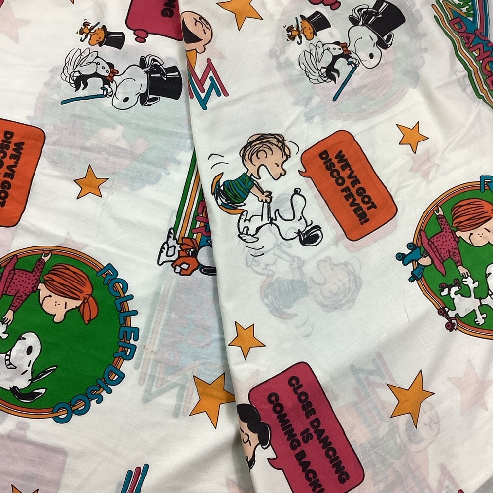 Vintage Peanuts Charlie Brown flat sheet 80 x 85 - Picture 5 of 6